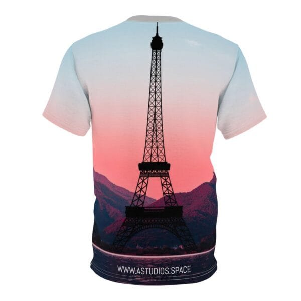 'Eiffel Tower Sunrise' All Around Print T-Shirt - Image 3